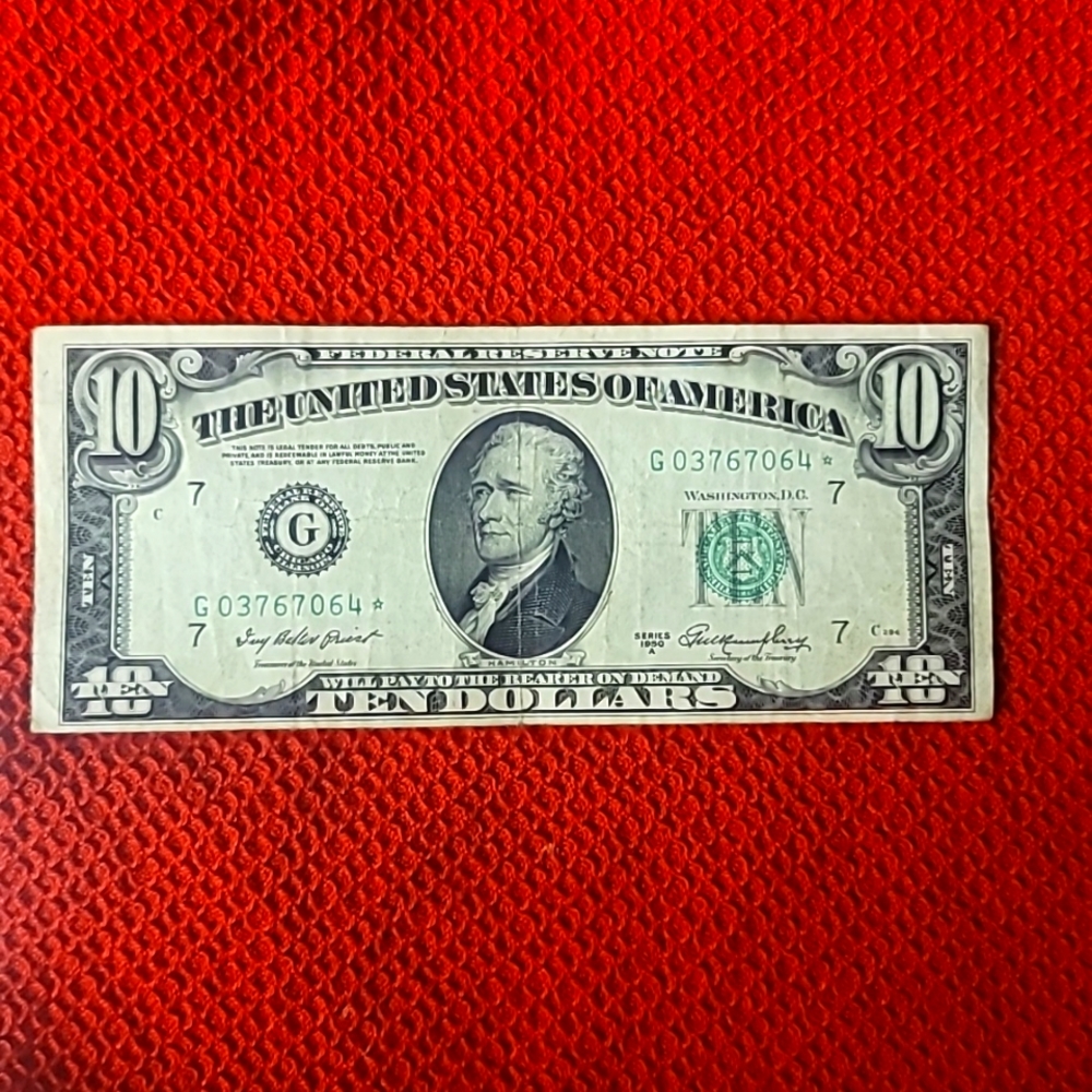 1950 Series $10 Star Note Paper Currency